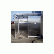 Abri fumeurs - structure en aluminium - bardage en polycarbonate alvéolaire - banc assis-debout - dimensions 2,52 x 1,86 m_1
