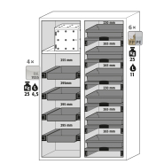 Armoire de sécurité combinée K-PHOENIX Vol.2-90 modèle K90.196.120.MC.FWAC - 30336-001-33842 - Stockage mixte inflammables et corrosifs, 3 compartiments séparés_1