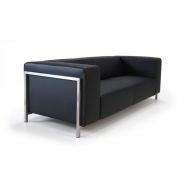 Canapé Allen - cuir pleine fleur, structure bois massif et acier inox, 2 ou 3 places_1