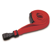 Cordon textile uni 12 mm pour badge - Crochet plastique anti-rotation et système anti-étouffement_1