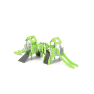 Structure multi-activités métallique chlorophylle bastide - LD1BPMET3900 - 2 tours pour enfants 1,5-6 ans - Ludoparc_1