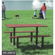 Table de pique-nique PMR - plateau rallonge pour fauteuil roulant - RIGA - acier peint et compact stratifié 18 mm_1