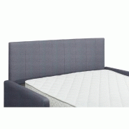 Canapé compact convertible Plaza 140cm - Matelas 16cm - Système express - Velours Navy avec tête de lit intégrée_1