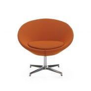 Fauteuil Circle - Collection inspirée des années 60 et 70 - neuf - assise mono-bloque - vérin giratoire - base en acier chromé_1