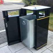 Invicta - Poubelle publique Glasdon - 110 litres - Métallique extérieure, anti-corrosion_1