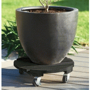 Support à roulettes en bois 'Flora Roll Color' - 40 cm - couleur anthracite_1