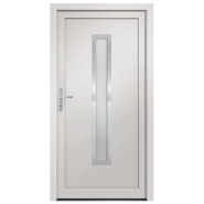 Vidaxl porte d'entrée blanc 98x190 cm pvc 3187886_1