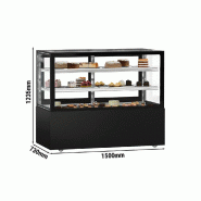 Vitrine réfrigérée pour pâtisserie MADRID - 1500 mm - 2 étagères - Noir_1