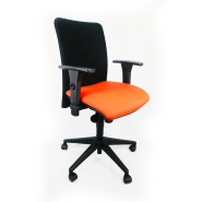 Fauteuil de bureau ergonomique coloré d'occasion - dossier résille noire - mécanisme basculant centré - cambrure lombaire marquée_1