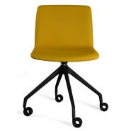 Koda swiveling - chaise de bureau ergonomique - coque tapissée - pied en polyamide noir ou blanc_1