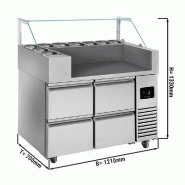 Meuble chariot réfrigéré pour Crêpes, Gaufres, Planchas - 4 tiroirs | QDM_1