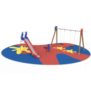 Aire de jeu W2120 - Jeux sur ressort et balançoires pour enfants, conformes EN1176_1