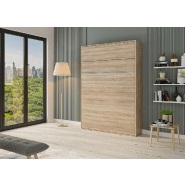 Armoire lit escamotable Genius chêne - ouverture assistée - couchage 140x200 cm - gain de place_1
