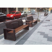 Banc ALEA en bois et tôle d'acier_1