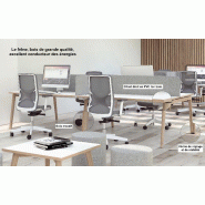 Bureau 4 personnes Cosy Wood - Blanc, 320 x 164 cm_0
