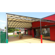 Préau en aluminium sur-mesure, personnalisable et résistant - Pour cours, jardins, terrasses et places_1