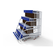 Tribune mobile emboîtable Prémium 4 rangs - capacité 62 spectateurs - garde-corps inclus - modèle S35540_1