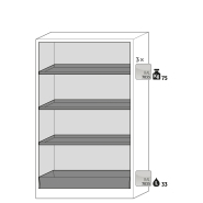 Armoire de sécurité Q-PEGASUS-90 - Modèle Q90.195.120.WDAC - Réf 30002-048-33637 - Type 90 pour substances inflammables selon NF EN 14470-1_1