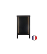 Chevalet stop trottoir en bois avec éclairage LED - 127 x 75 cm - Référence : LSTF38N+LED_1