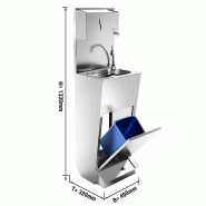 Lave-mains avec pédale et distributeur de savon / papier | P 330 mm_1