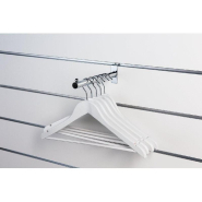 Bras droit chromé - L25cm rond dia.20mm pour panneaux rainurés - supporte 12kg_1