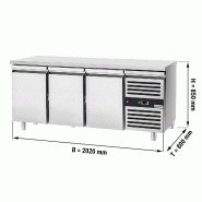 Tour pâtissier réfrigéré 3 portes et plan en inox - P 800 mm |  BKJ208ND_1