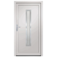Vidaxl porte d'entrée blanc 98x208 cm pvc 3187888_1
