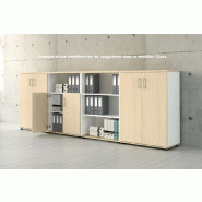 Armoire moyenne avec portes battantes - MDD - Cacao, Gris aluminium_1