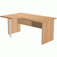 Bureau d'angle 160 x 80/100 cm compact pied panneau So Presto - Chêne, À gauche, Frêne Noir, 160 x 100 cm_1