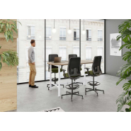 Fauteuil de bureau ergonomique - Haut Munik pour dessinateurs et architectes, avec soutien lombaire 2D et repose-pied réglable_1