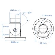 Platine murale orientable inox Ø42,4_1