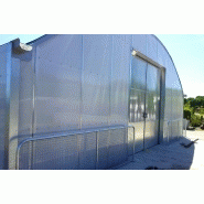 Tente de stockage fermée / structure fixe en acier / couverture unie / porte / bardage métallique / avec fondation_2