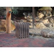 Aq454550 - Poubelle publique carrée 50L - Hahn France - Corbeille Resco en fil zingué_1