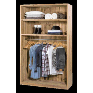 Armoire Westside en pin massif vieilli - 2 tablettes, 1 penderie - L120xP45xH200cm_1