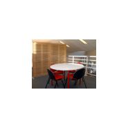 Cloison acoustique - Ardal - absorbante de bruits - modèle MX 200 mobile avec ossature hêtre et décor lames persiennes_1