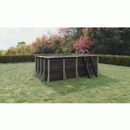 Piscine brehal hors sol rectangulaire 5m² - composite pvc/chanvre - structure acier_1