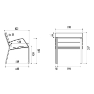 Fauteuil MODO 08 - 5 lames ou 6 lames - Banc public_1