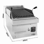 Grill à gaz en pierre de lave - 5,5 kW - Grille inclinable  - Mario 600 | GGM -GLGK46-E_1