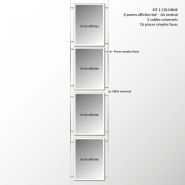 Kit 1 colonne - 4 portes-affiches LED - format A4 vertical - Mister Enseignes_1