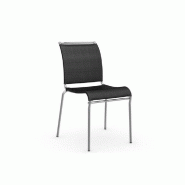 Lot de 2 chaises italiennes AIR - structure en acier chromé - assise en tissu NET noir respirant et lavable_1