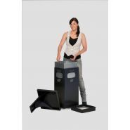 129455W - Cendrier poubelle en acier galvanisé avec toit de protection amovible et récipient intérieur_1