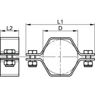 72117 - Colliers de fixation hexagonaux 2 vis - Bene Inox - Inox 304 - Diamètres : 21,3 à 114,3 mm_1
