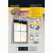 Porte-menu mural à LED couleurs en inox 4xA4 | Securit - CU937_1