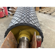 Réparation d'un convoyeur à bande par garnissage à froid d'un tambour avec caoutchouc losange, près de Paris -  MTCP_1