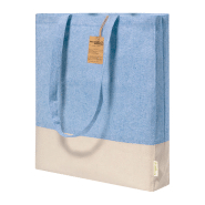 Tote bag en coton recyclé bicolore - avec soufflet et anses longues - 100% coton recyclé 120 g/m²_1