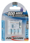 Blister de 4 accus AAA Ansmann NiMH PREMIUM MAXe - 800mAh - Faible autodécharge_1