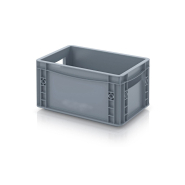 Bac gerbable norme Europe 300 x 200 mm - alimentaire - polypropylène - fond et parois pleines - coloris gris_1
