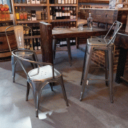 Chaise haute de restaurant métal Chicago - GRIS_1