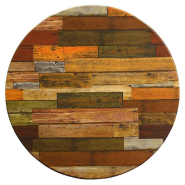 Plateau rond de table extérieur Werzalit Ø60cm décor plancha rouge_1