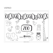 Set de table papier à colorier 100g/m2 motif Zoo 31x43cm - par 1000_1